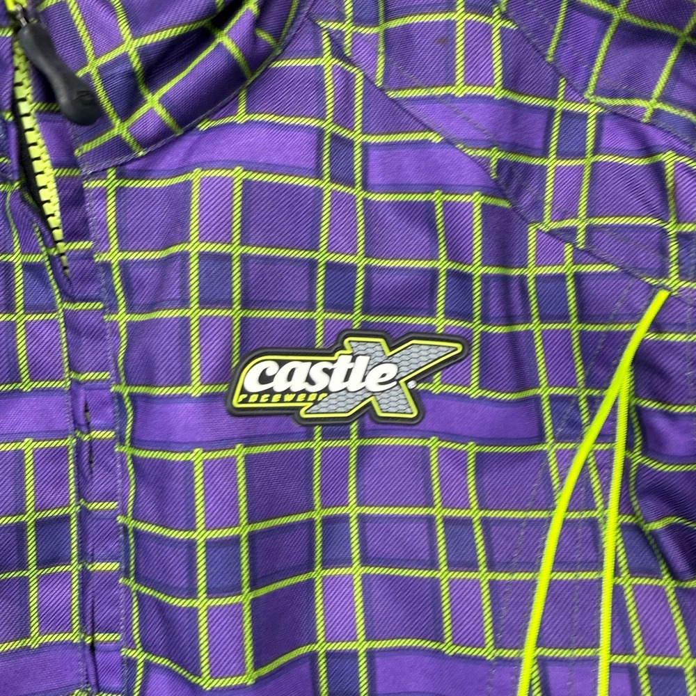 Castle X Jacket Womens Medium Racewear Charm Plaid Snowmobile Dreamy Grape Twist - Picture 6 of 14